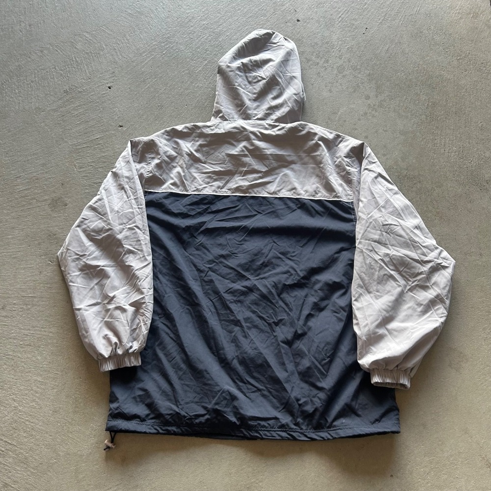 Vintage Wilson Windbreaker Jacket Size XL Gray Navy Blue Full Zip Hooded - Picture 4 of 8